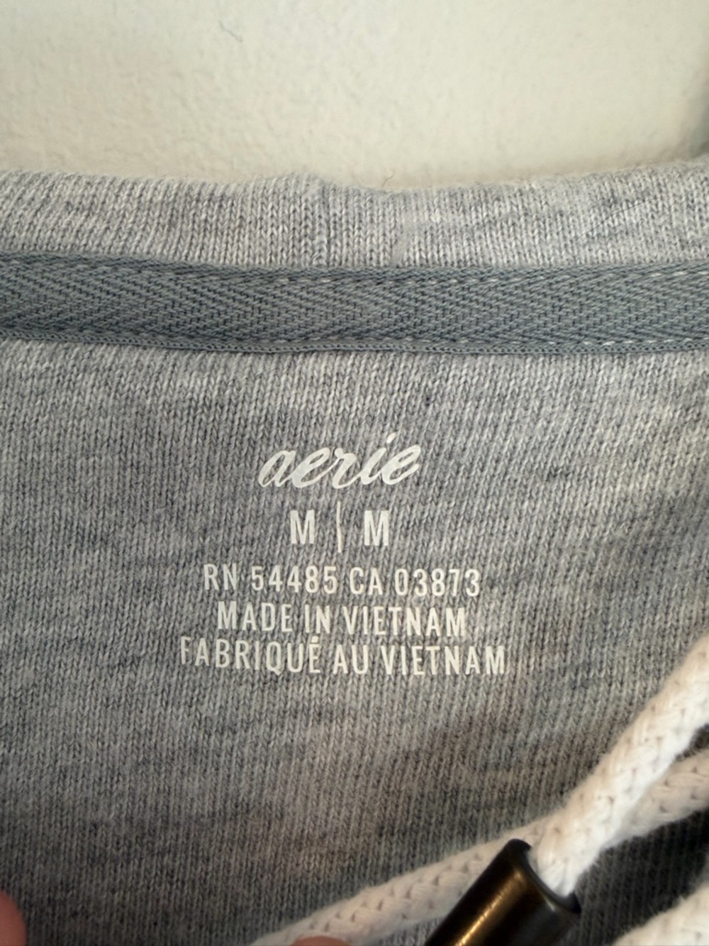 Aerie Lace Up Hoodie Sweatshirt Gray Oversized Pullover Medium - Picture 5 of 6